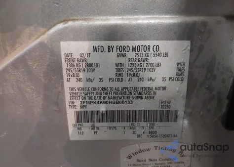 2017 Ford Edge Titanium из США, поврежденный, VIN 2FMPK4K90HBB66133